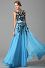 Fabulous Sleeveless Slit Evening Gown With Lace Applique