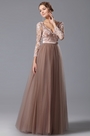 V Neck Long Sleeves Graduation Dress Prom Gown