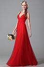 Stunning Red Bridesmaid Dress With V Cuts