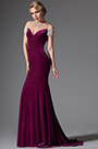 Elegant Off Shoulder V Neck Fuchsia Evening Dress Formal Gown