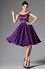 Elegant Off Shoulder Lace Purple Cocktail Dress Party Dress