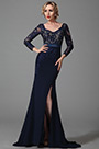 Long Sleeves Slit Mother of the Bride Dress
