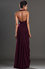 Stylish Halter V Cut High Split Evening Dress Purle Handbag Set