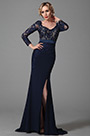 Long Sleeves Slit Mother of the Bride Dress