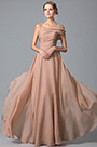 Gorgeous Floor Length Evening Gown With Stylish Shoulder Design