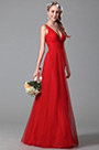 Stunning Red Bridesmaid Dress With V Cuts