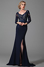 Long Sleeves Slit Mother of the Bride Dress