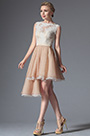 Vestido de Fiesta Corto de Moda Arriba Encaje Falda Alta Baja