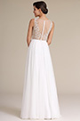 A Line Illusion Neck Beaded Bodice Wedding Dress