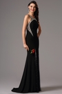 Gorgeous Black Long Formal Gown with Beaded Halter Neck