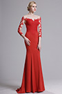 Red Lace Sweetheart Bodice Mermaid Prom Dress