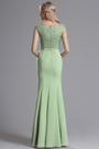 Robe Mère de Mariée 3/4 Manche Dentelle Vert
