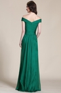 Robe de soirée longue verte décolleté en V chic et élégante
