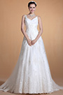 Elegent V-cut Spaghetti Straps Wedding Gown Bridal Dress