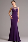 Elegant Purple Formal Gown with Illusion Sweetheart Neck