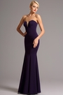 Robe de soirée cache-coeur sans bretelle violet