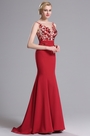 Red Sleeveless Mermaid Prom Gown Evening Dress