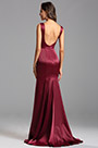 Sexy Tiefer Ausschnitt Bordeaux Formal Kleid Abendkleid