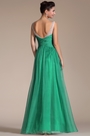 Turqoise Sexy V-neck Ruched Evening Dress