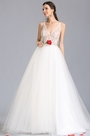 Plunging V Neck Wedding Prom Dress