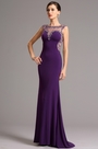 Elegant Purple Formal Gown with Illusion Sweetheart Neck