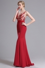 Red Sleeveless Mermaid Prom Gown Evening Dress