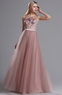 Blush Ausschnitt Mit Stickerei Tülle-Kleid