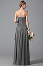 Strapless Grey Bridesmaid Dress With Asymmetric Hem