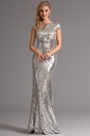 Erstaunlich Silber Pailletten Formal Kleid Abendkleid