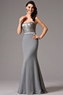 Trägerloses süßes Herz Grau Brautjungfernkleid  Abendkleid