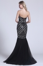 Gorgeous Strapless Beaded Black Evening Dress
