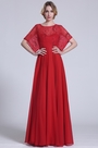 Gorgeous Red Evening Gown With Illusion Bodice