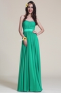 Simple A Line Strapless Green Bridesmaid Dress