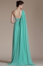 Turqoise One Shoulder High Split Evening Dress