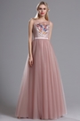 Blush Ausschnitt Mit Stickerei Tülle-Kleid
