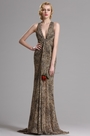 Halter Leopard Print Prom Evening Dress