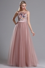 Blush Ausschnitt Mit Stickerei Tülle-Kleid