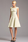 Elegant Beige Capped Sleeves Party Dress Cocktail Dress