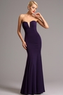 Robe de soirée cache-coeur sans bretelle violet