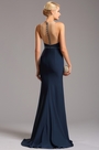 Тёмно Синее Вечернее Платье без Рукава
