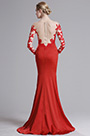 Red Lace Sweetheart Bodice Mermaid Prom Dress
