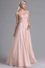 Sheer Ausschnitt Pink Appplikationen Abendkleid