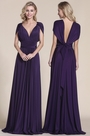 Robe de soirée longue violette pour mariage transformable