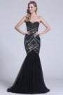 Gorgeous Strapless Beaded Black Evening Dress