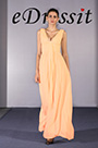Sexy V Cut Orange Evening Dress Prom Dress