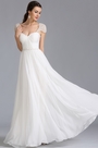 Robe de mariée princesse simple fluide manches courtes