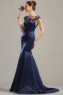 Kappen Ärmel Marine-Blau Abendkleid Formal Kleid