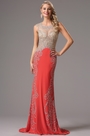 Gorgeous Sparkling Coral Formal Gown with Beaded Details