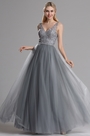 Tiefer V Ausschinitt Spitze Prom Abendkleid
