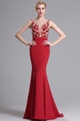 Red Sleeveless Mermaid Prom Gown Evening Dress